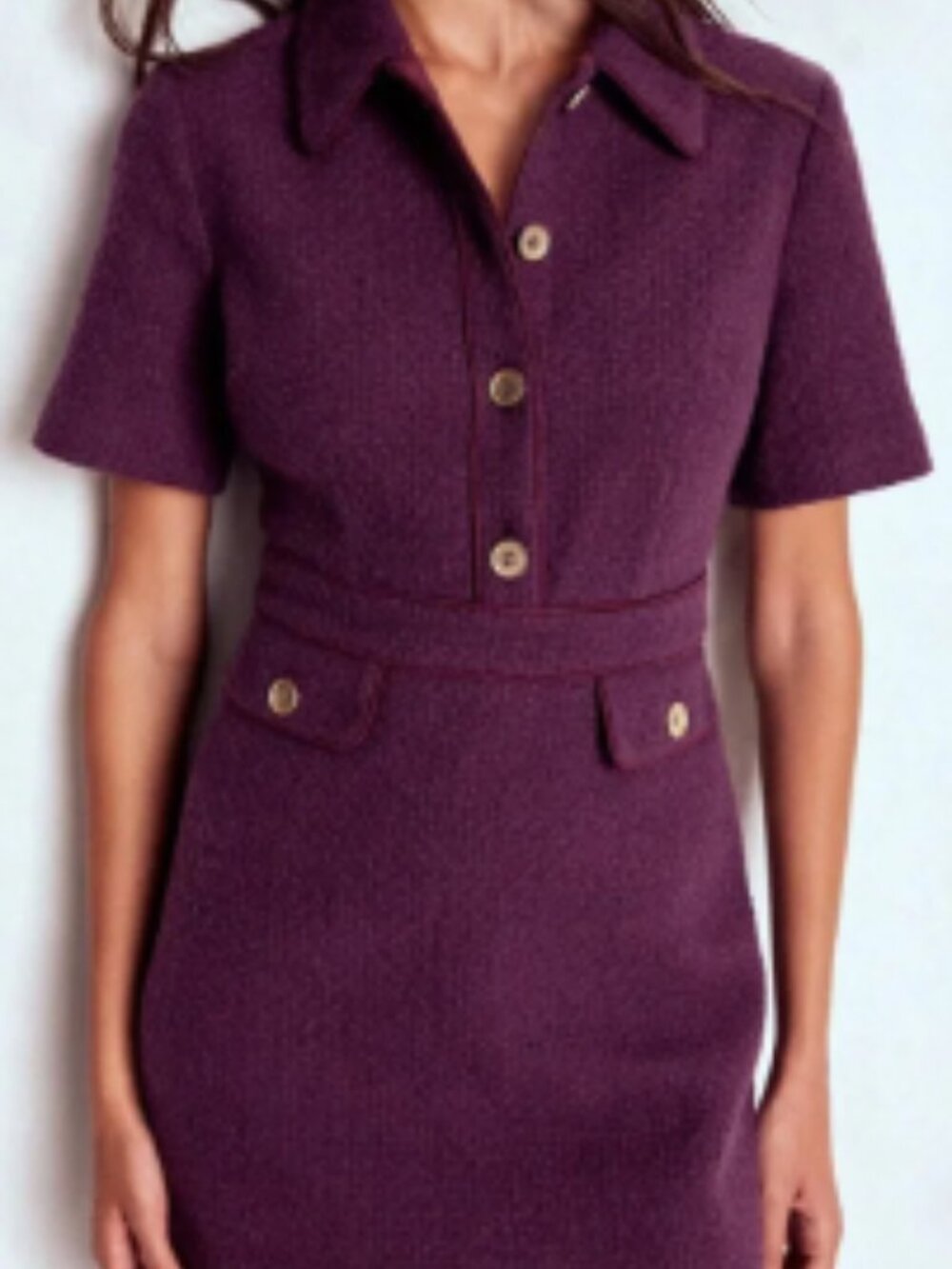 Boden Purple Textured Mod Shift Dress – UK 12R / US 8R - Picture 1 of 3